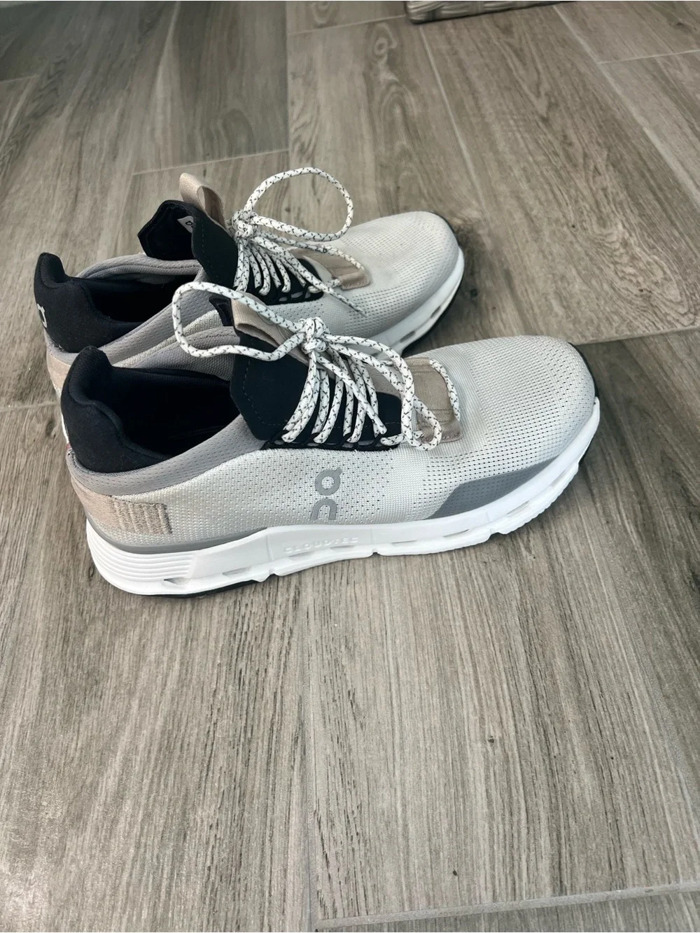 On Running Men’s Athletic Sneakers in Light Gray and Black